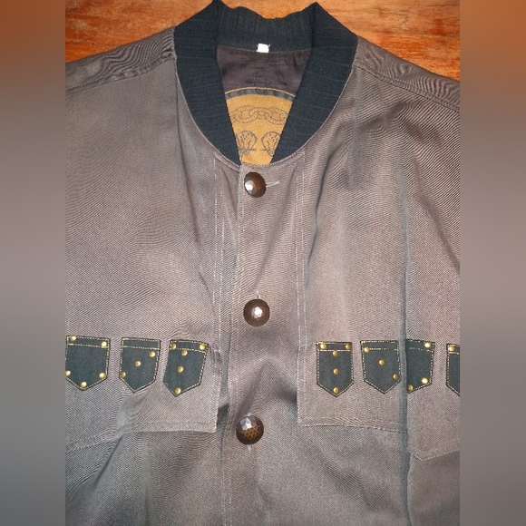 Grey Messori Button Front Bomber Style Jacket, Size Medium, Made in Italy - Picture 3 of 16